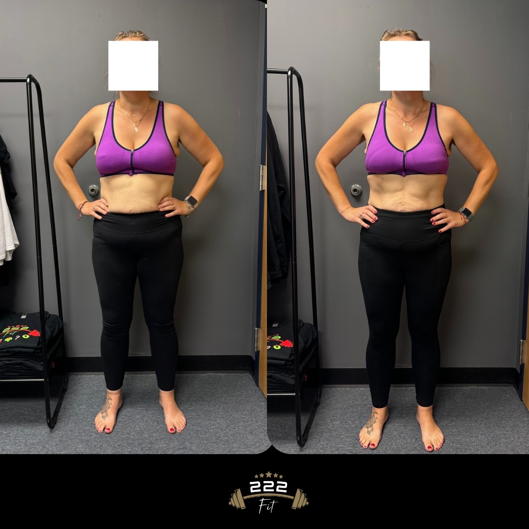Client transformation result from 222 Fit personal training in Carol Stream, IL - Before and after 3