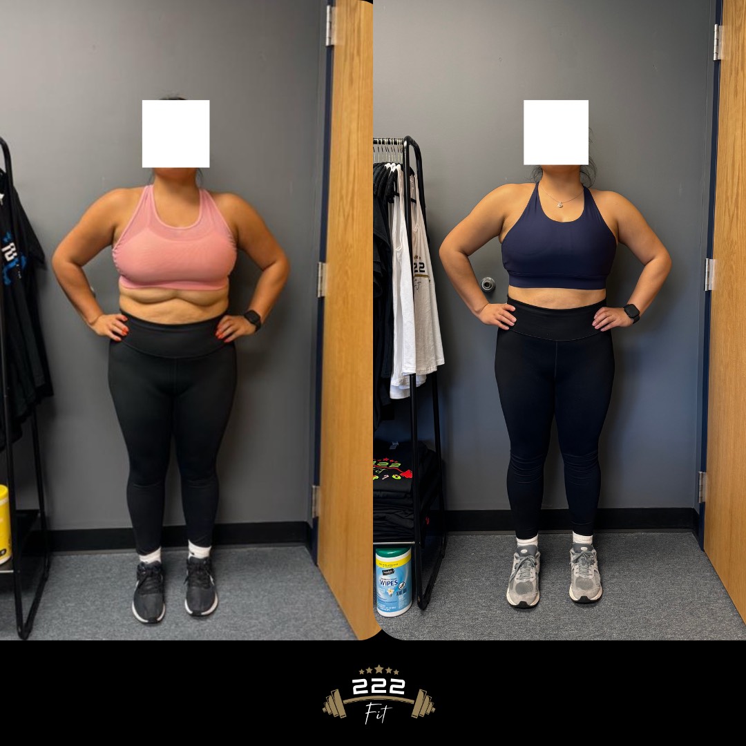 Client transformation result from 222 Fit personal training in Carol Stream, IL - Before and after 4