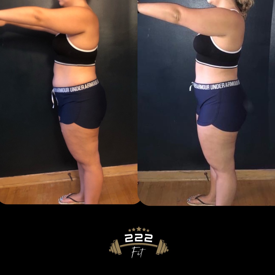 Client transformation result from 222 Fit personal training in Carol Stream, IL - Before and after 6